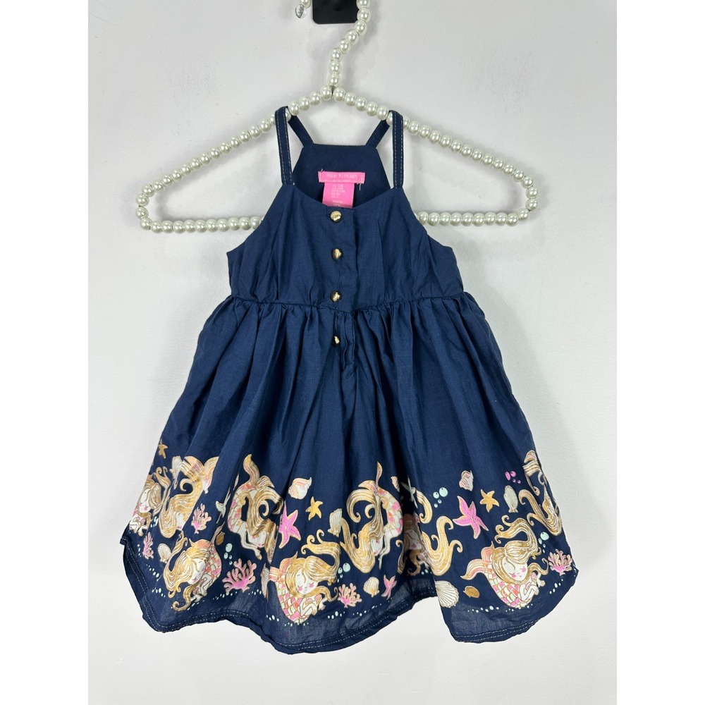 Isaac Mizrahi Blue Mermaid Fit Flare Girls Dress 12M‎ Sleeveless Beach Resort